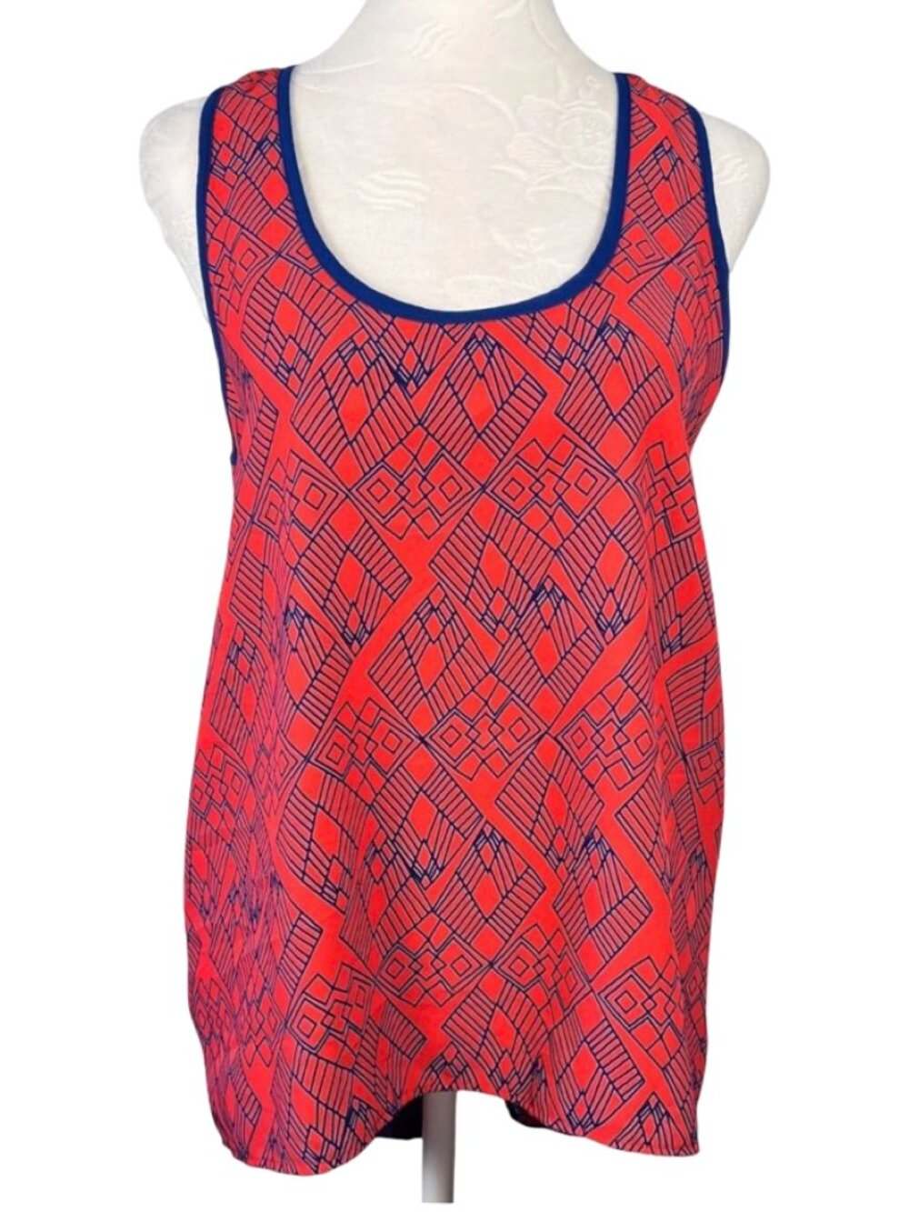 Orange Split Back Tank Top Atina Cristina XS